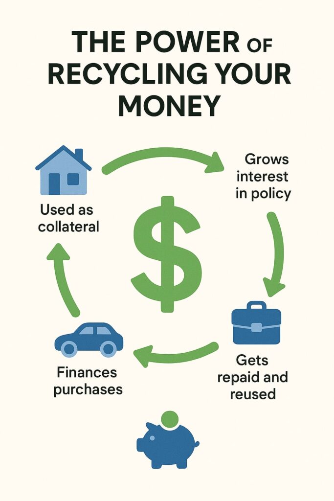 power of recycling your money graphic