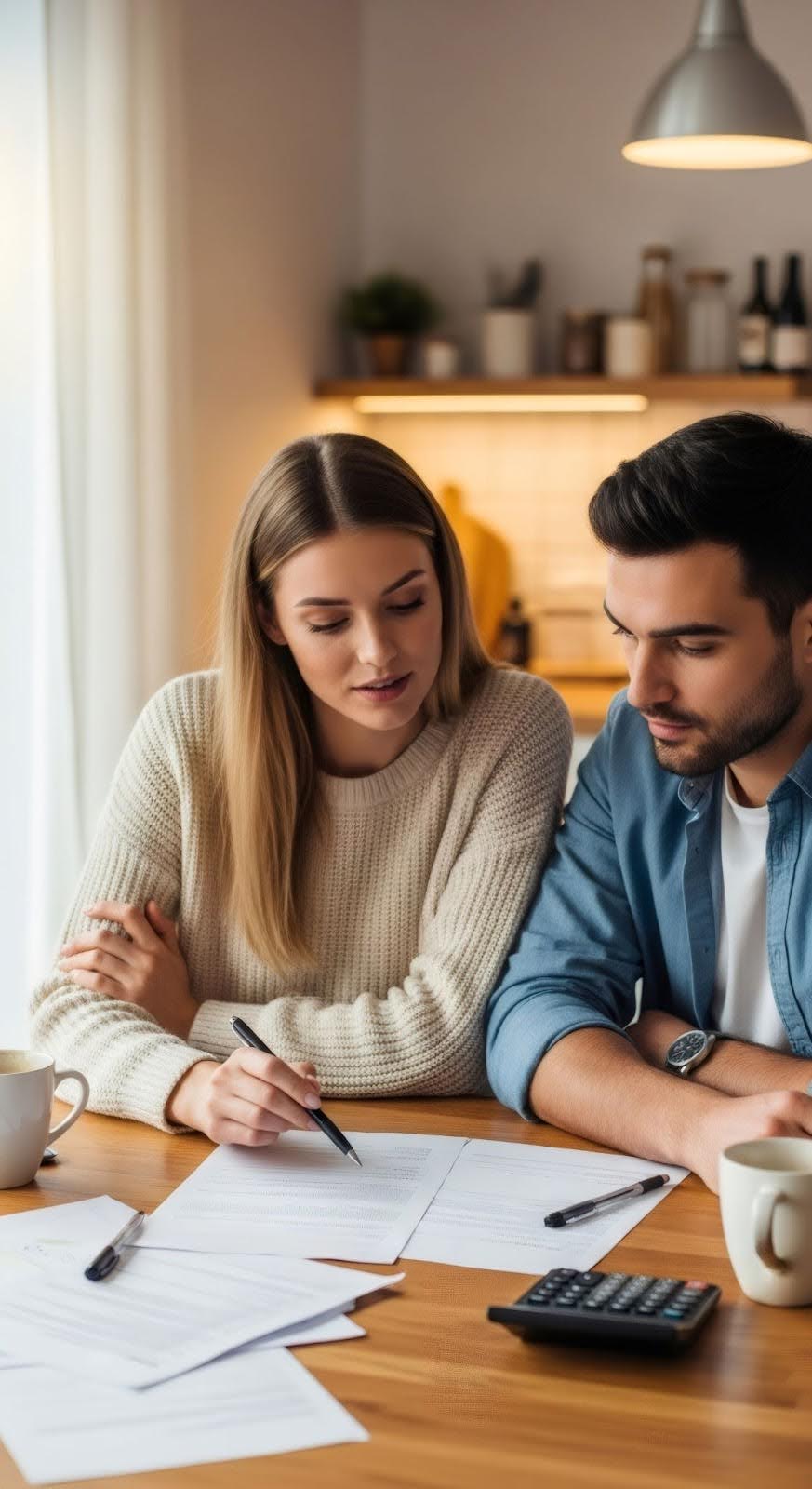 Couple reviewing finances