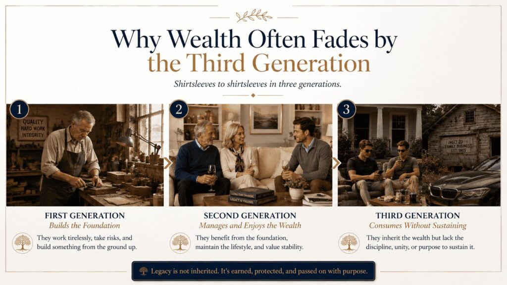 Wealth often fades by the third generation